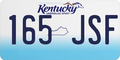 KY license plate 165JSF
