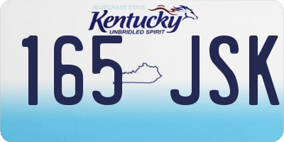 KY license plate 165JSK