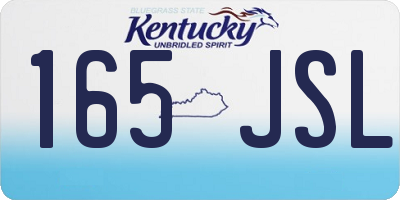 KY license plate 165JSL