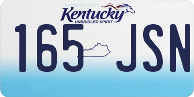 KY license plate 165JSN