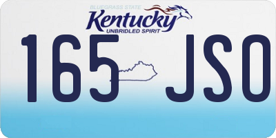 KY license plate 165JSO