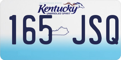 KY license plate 165JSQ
