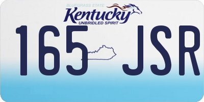 KY license plate 165JSR