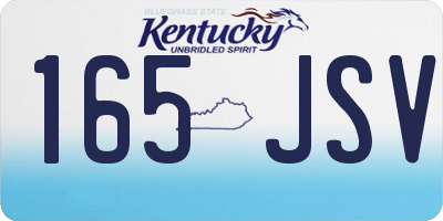 KY license plate 165JSV