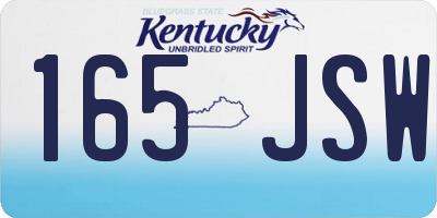 KY license plate 165JSW