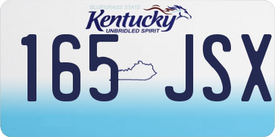 KY license plate 165JSX