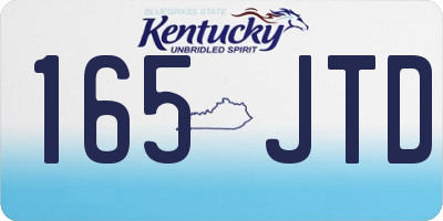 KY license plate 165JTD