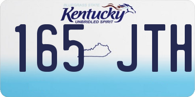 KY license plate 165JTH