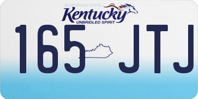 KY license plate 165JTJ