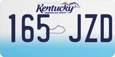 KY license plate 165JZD