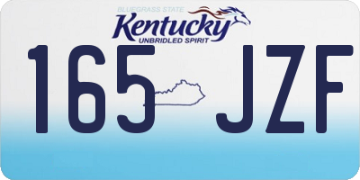 KY license plate 165JZF