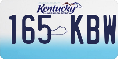 KY license plate 165KBW