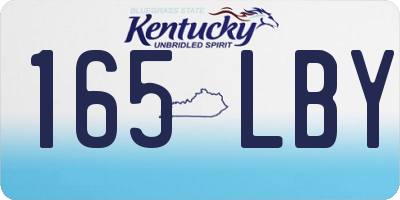 KY license plate 165LBY