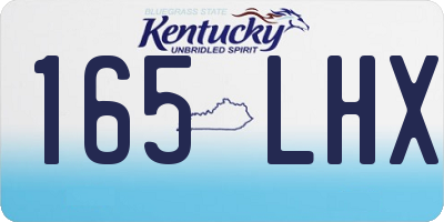 KY license plate 165LHX