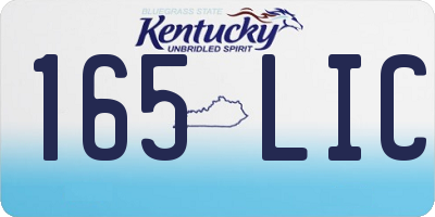 KY license plate 165LIC