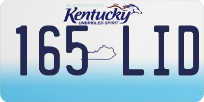 KY license plate 165LID