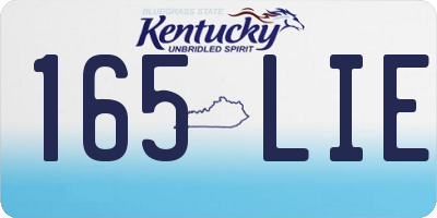 KY license plate 165LIE
