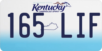 KY license plate 165LIF