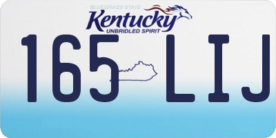 KY license plate 165LIJ