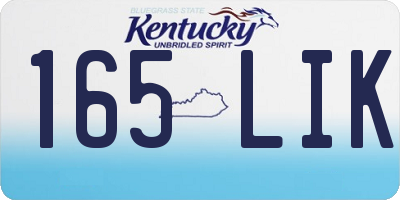 KY license plate 165LIK