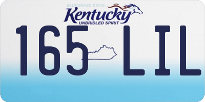 KY license plate 165LIL