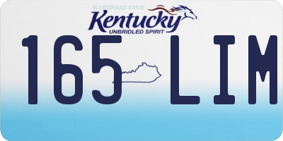 KY license plate 165LIM