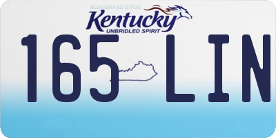 KY license plate 165LIN