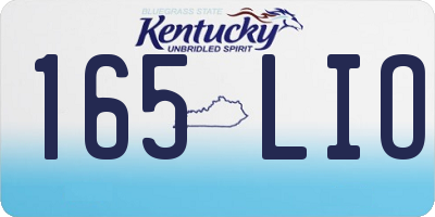 KY license plate 165LIO
