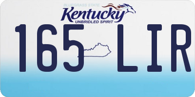 KY license plate 165LIR