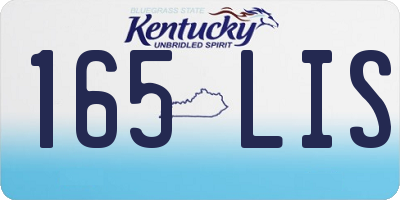 KY license plate 165LIS