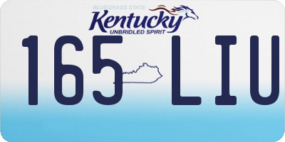 KY license plate 165LIU