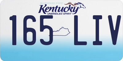 KY license plate 165LIV