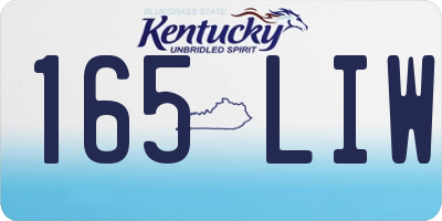 KY license plate 165LIW