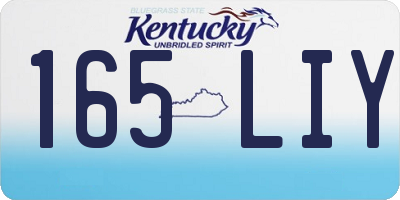 KY license plate 165LIY