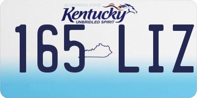 KY license plate 165LIZ
