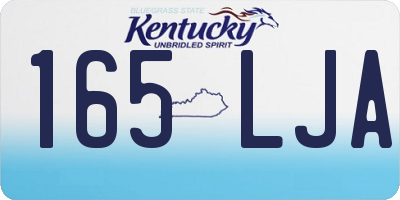 KY license plate 165LJA