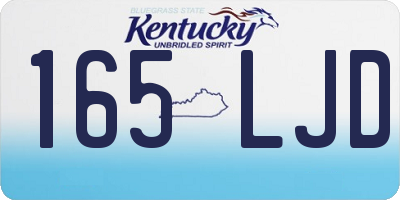 KY license plate 165LJD