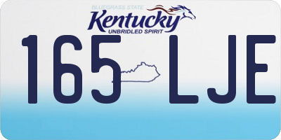 KY license plate 165LJE