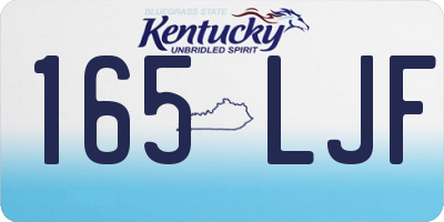 KY license plate 165LJF