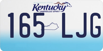 KY license plate 165LJG