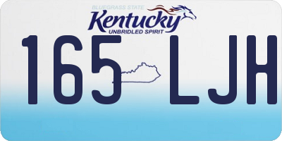 KY license plate 165LJH