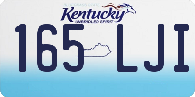 KY license plate 165LJI