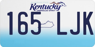 KY license plate 165LJK