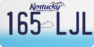 KY license plate 165LJL