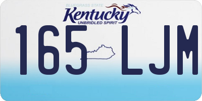 KY license plate 165LJM