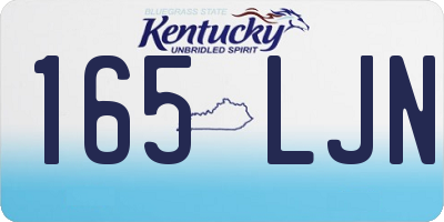 KY license plate 165LJN