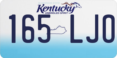 KY license plate 165LJO