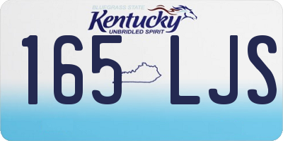 KY license plate 165LJS