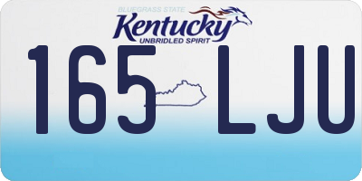 KY license plate 165LJU