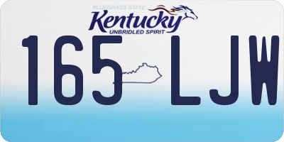 KY license plate 165LJW